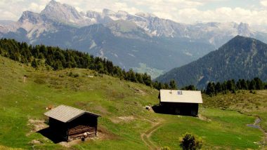 planina Puflatsch, výhledy na Dolomity