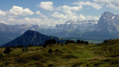 planina Puflatsch, výhledy na Dolomity