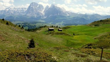 planina Puflatsch, výhledy na Dolomity