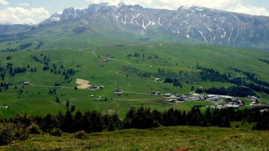 planina Puflatsch, výhledy na Dolomity